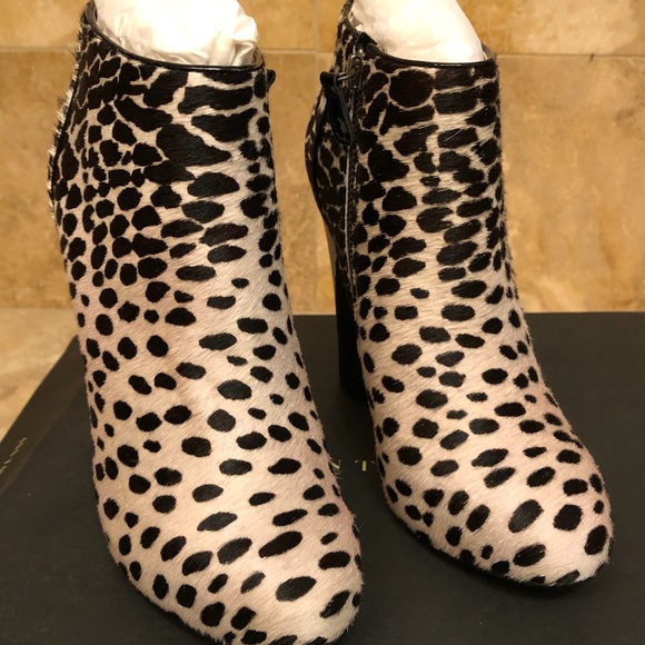 Ann Taylor Shoes - Ann Taylor Snow Leopard Leather Calf Hair Booties Sz 5.5  NWT, New in Box